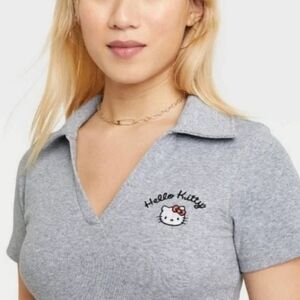 Hello Kitty Gray Polo Dress Size L